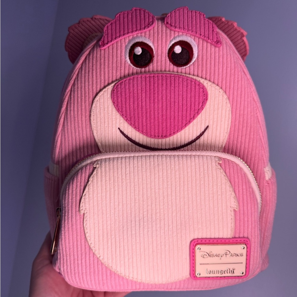 LOUNGEFLY & DISNEY PARKS EXCLUSIVE-Pink and Cream Lotso STRAWBERRY SCENTBackpack
